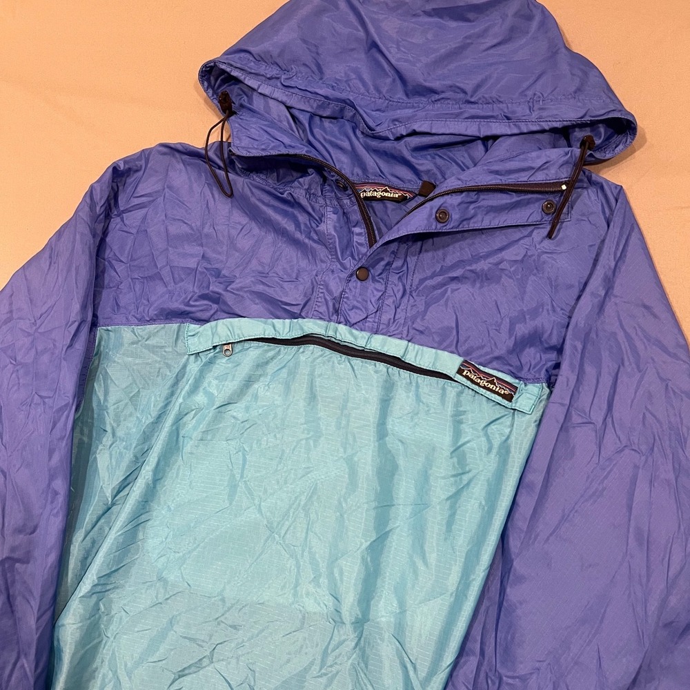 Patagonia Vintage Anorak Windbreaker Jacket Purple Teal Large Gorpcore Pullover